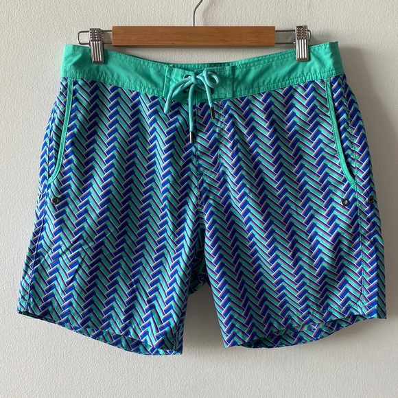 Mr.Swim Other - Mr. Swim mens board shorts swim trunks chevron diagonal graphic print